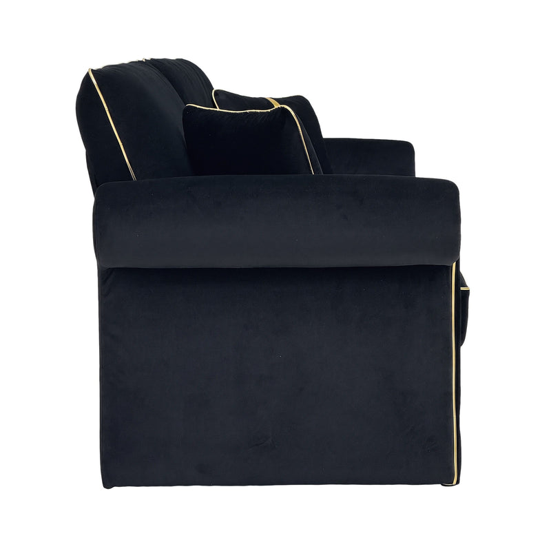 Sofa With Rolled Arms, 3 Seater Couch, Living Room Accent