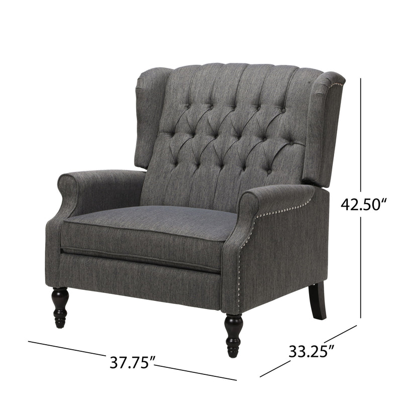 Dunham - Contemporary Fabric Tufted Oversized Pushback Recliner