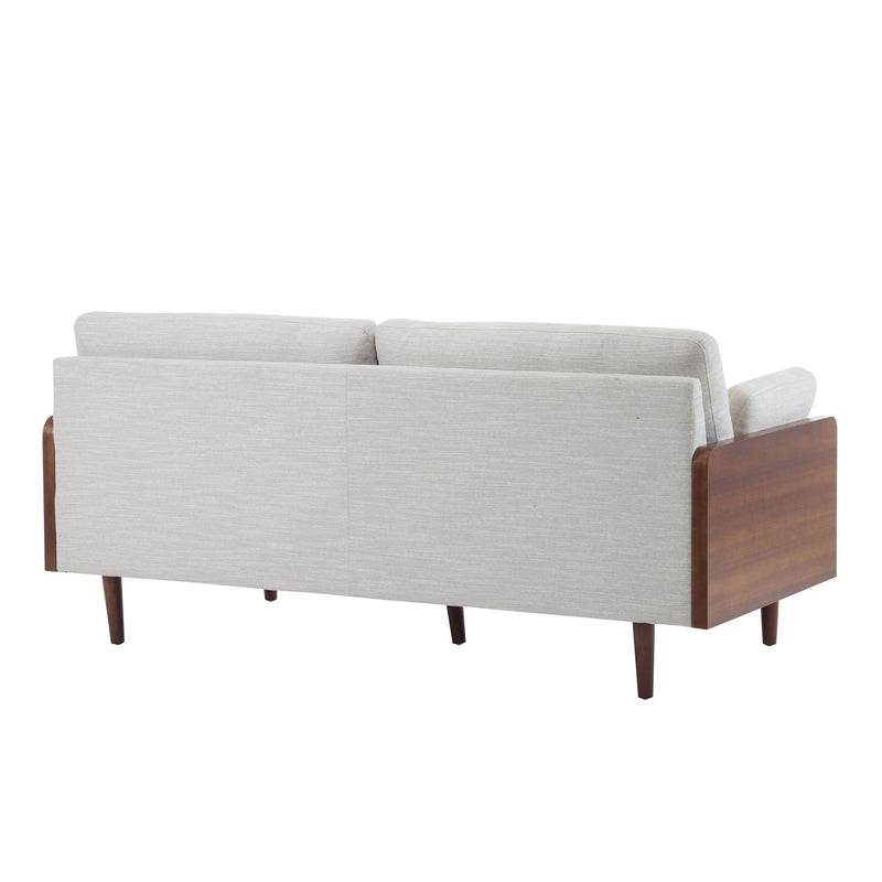 Mid Century Moderne Sofa With Wood Sides