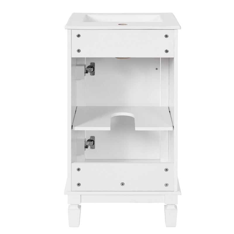 Bathroom Vanity With Sink, Soft-Closing Door, Adjustable Shelf