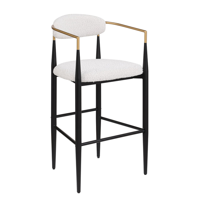 Upholstered Bar Stools With Backs For Kitchen Island (Set of 2) - Beige
