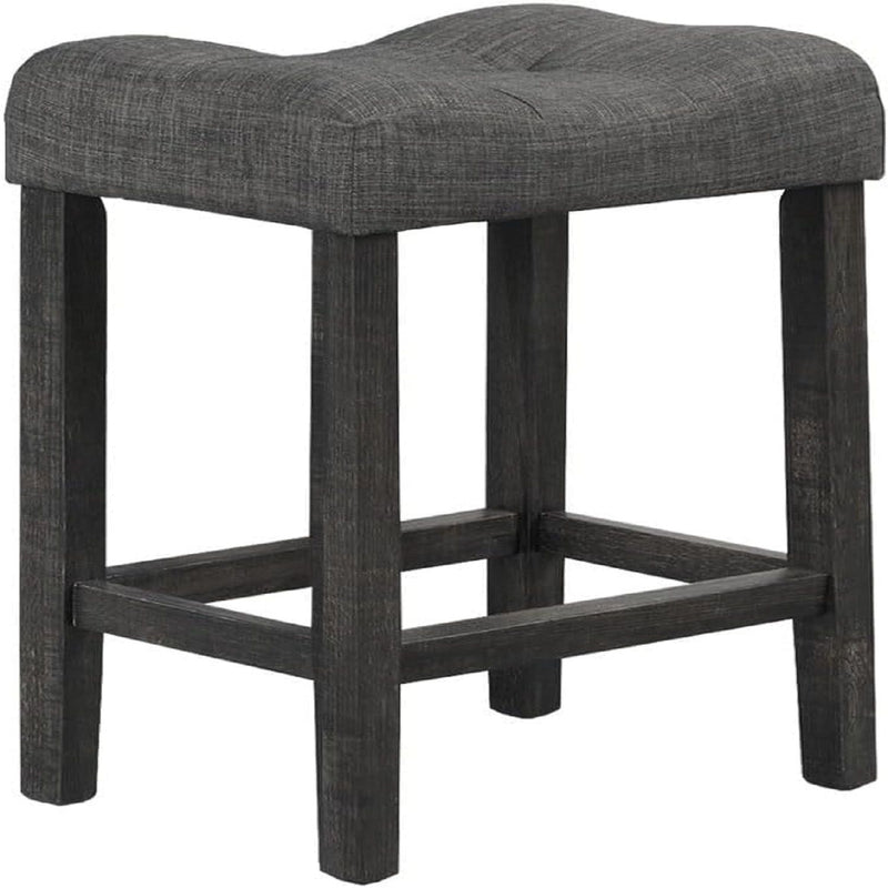 Transitional Style Counter Height Dining Stool With Footrest (Set of 2)