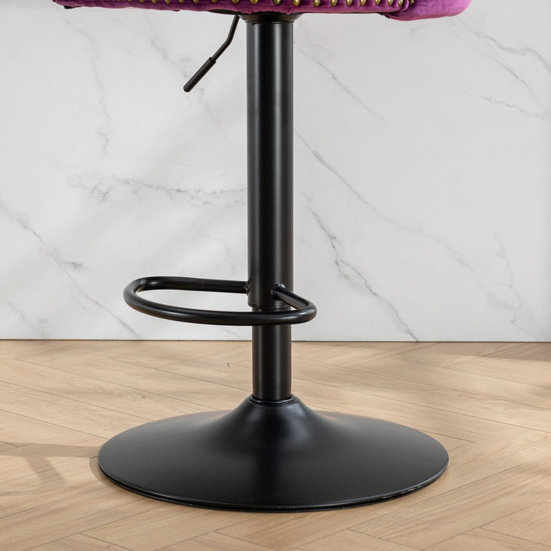 Swivel Barstools Adjusatble Seat Height, Modern Upholstered Bar Stools With Backs Comfortable Tufted For Home Pub And Kitchen Island (Set of 2)