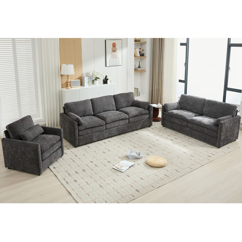 Cozy Upholstered Sofa Set For Living Room