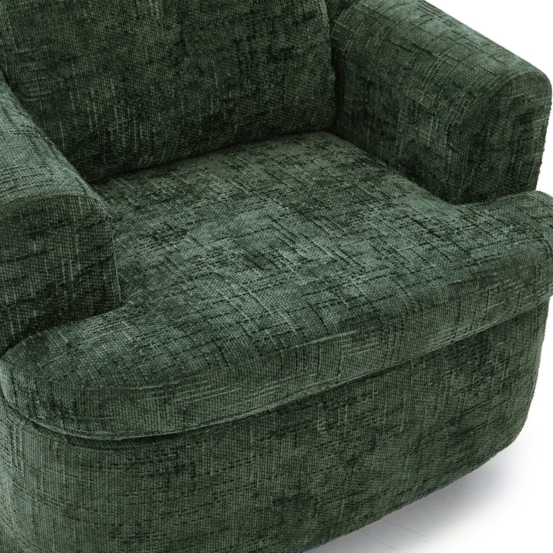 Modern Swivel Barrel Chair With Dual-Layer Cushion
