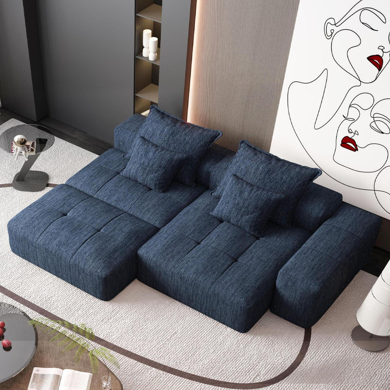 Modern Oversized Diy Combination Modular Sectional Sofa & Pillows
