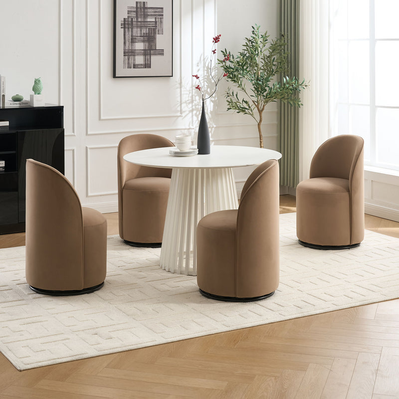 360 Degree Swivel Armless Dining Barrel Chair