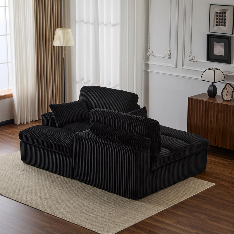 Double Chaise Lounge Chair, Oversized Upholstered Sleeper Cloud Couch
