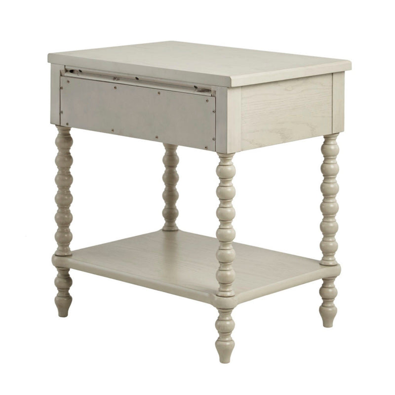 Traditional Durable Nightstand Table With Drawer And Shelf