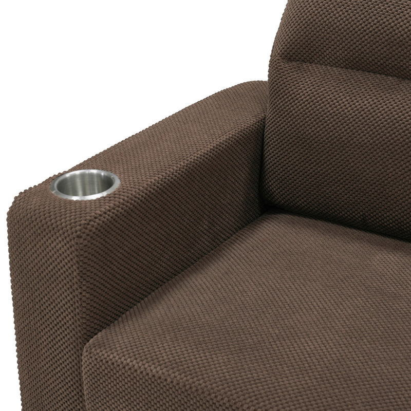 Convertible Sectional Sofa With Storage Chaise, Cup Holders And Pull Out Sleeper