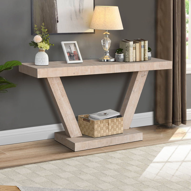 Vintage Distressed Wood Entryway Bench With 2 Tier Storage Cabinet