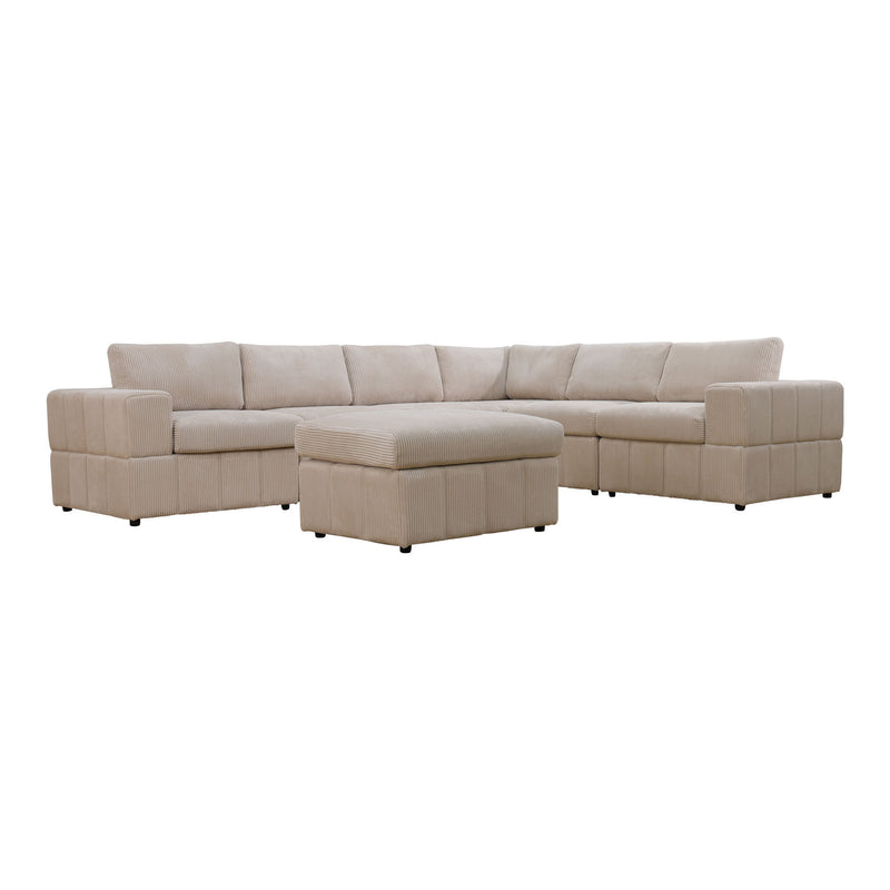 Oversized Modular Sectional Sofa, Reversible With Ottoman