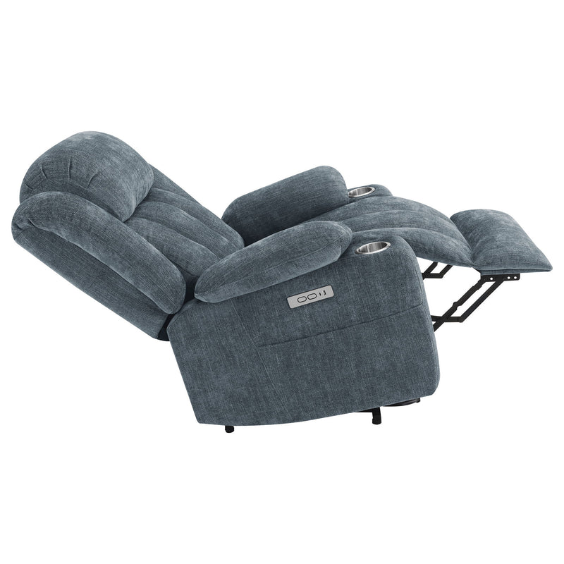 Beca - Upholstered Power Lift Recliner With Cupholders And USB Charging