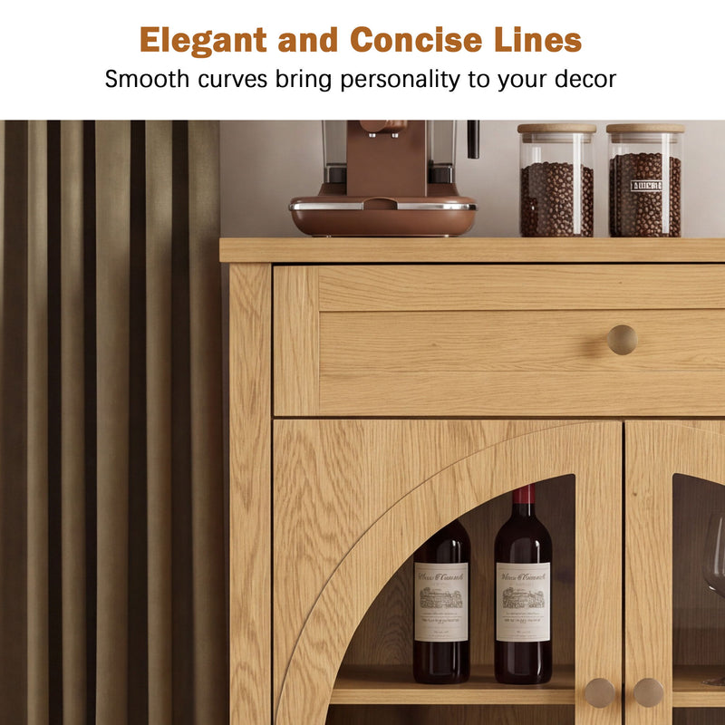 Modern Sideboard Cabinet With 1 Drawer And 2 Arched Doors