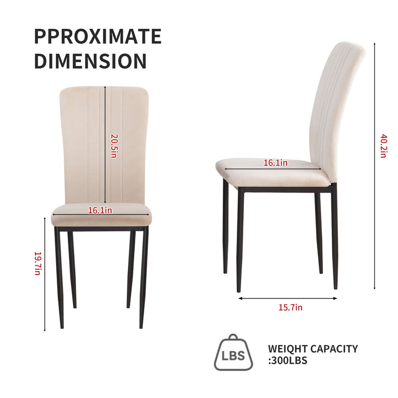Velvet Dining Chairs For Dining Room (Set of 4)