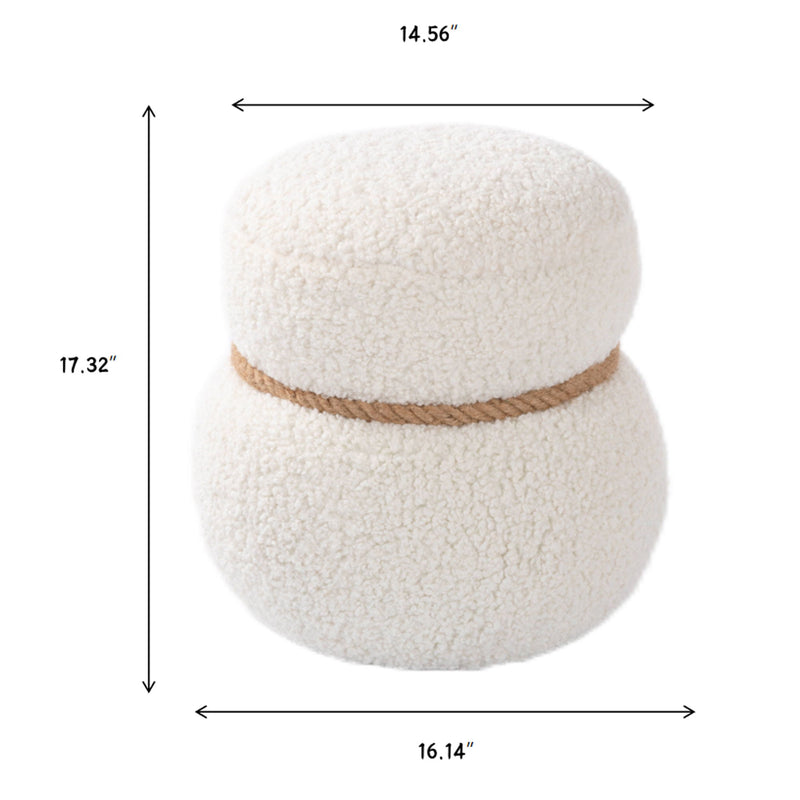 Snowman Stool With Cushion And Solid Wood Frame