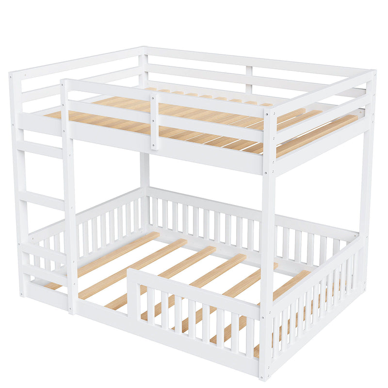 Stylish Bunk Bed With Ladder And Guardrails