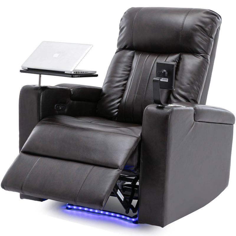 Power Recliner & Storage Arms, Cupholders, Swivel Tray Table And Cell Phone Stand