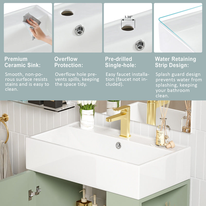 Bathroom Vanity, Combo Cabinet, Bathroom Storage Cabinet, Single Ceramic Sink