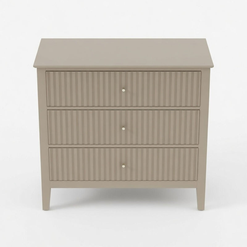 Fluted 3 Drawer Nightstand With Soft Close Slides