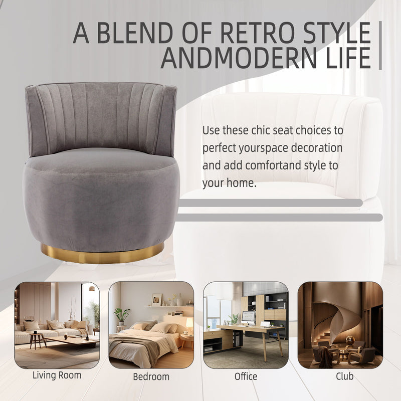 360 Degree Swivel Cuddle Barrel Accent Sofa Chair
