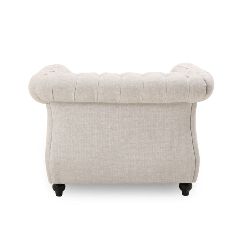 Nexuson - Upholstered Chesterfield Chair With Deep Tufted And Nailhead Trim