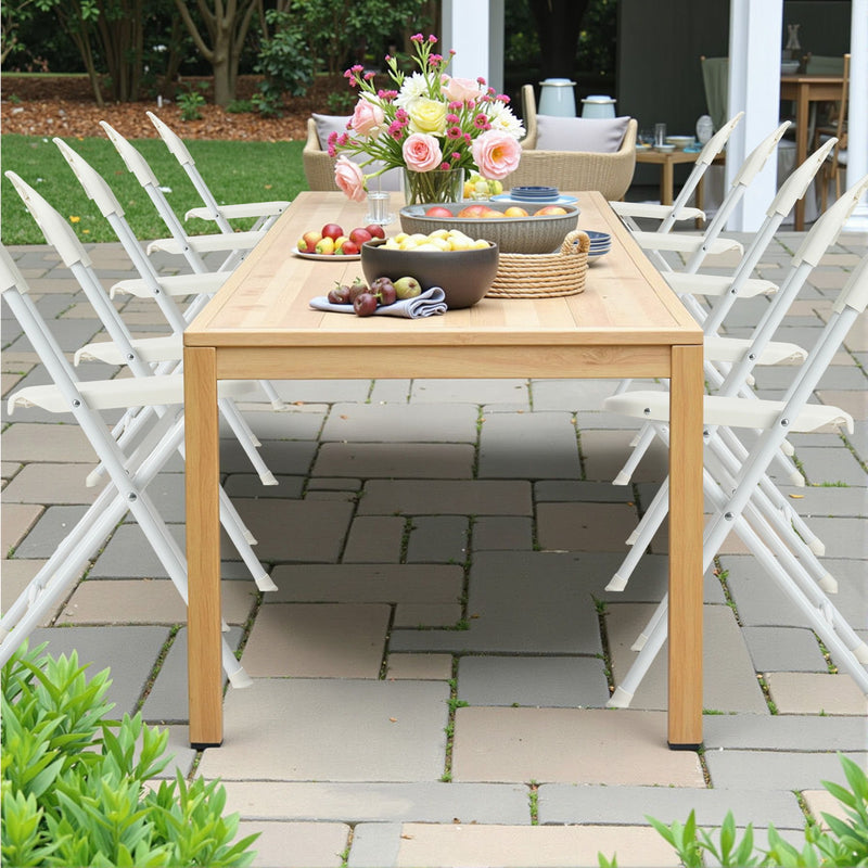 Folding Chairs, Stackable & Waterproof (Set of 4) - White