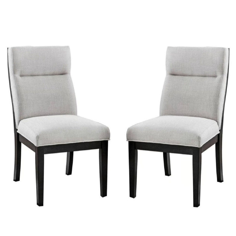 2 Tone Chairs With Tapered Legs (Set of 2) - Beige / Black / Black