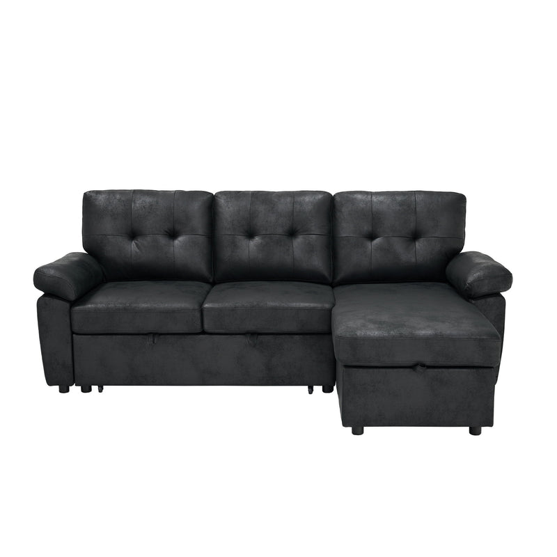 Convertible Sectional Sofa Bed With Pull Out Sleeper And Storage