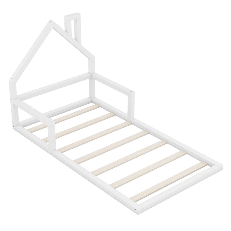 Floor Bed With House Shaped Headboard