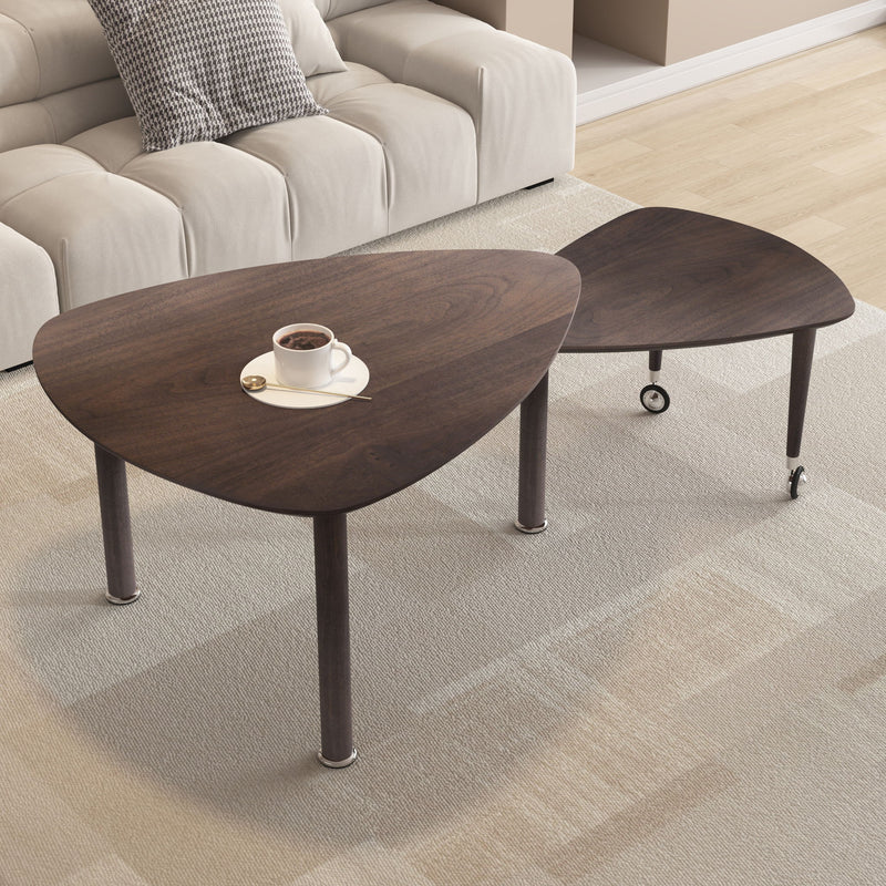 360 Degree Rotatable Coffee Table With Solid Legs