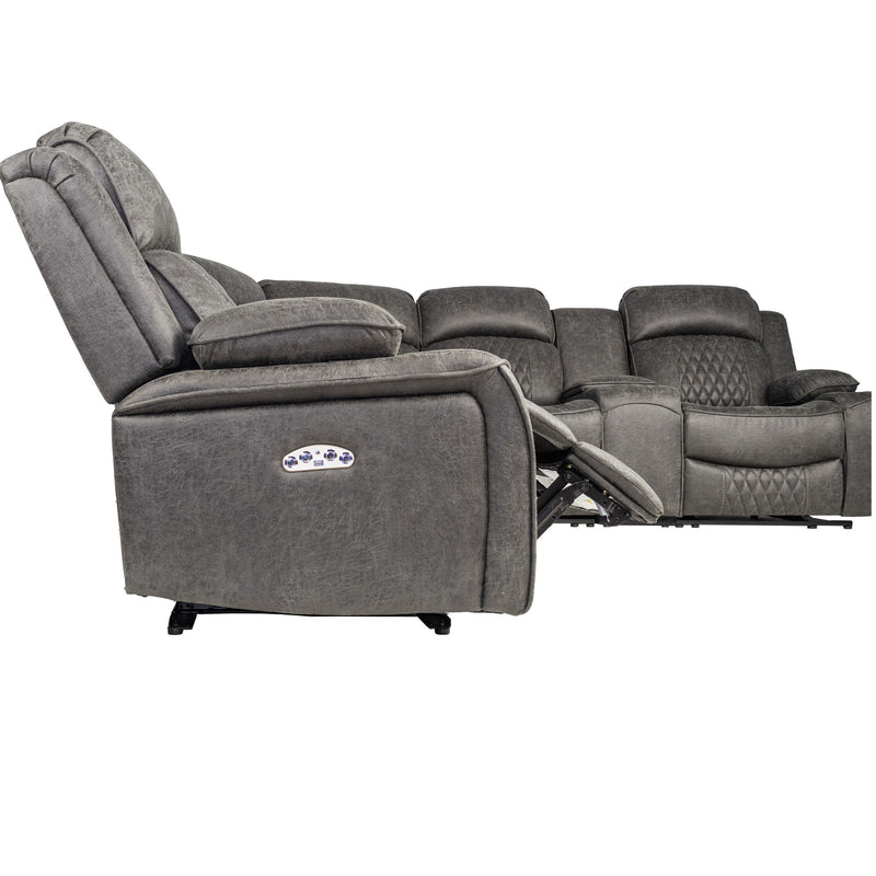 Power Motion Reclining Sectional Set With Console