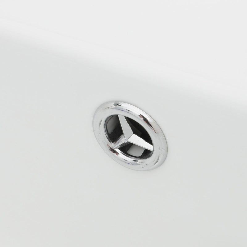 Wall Mounted Rectangular Bathroom Sink With 304 Stainless Steel Towel Bar & Overflow - White