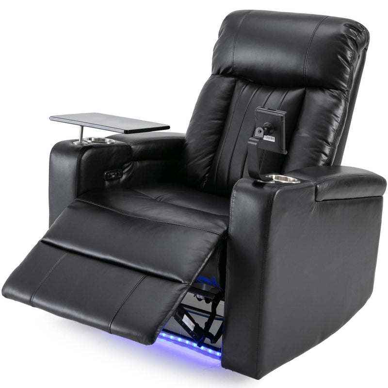 Power Recliner & Storage Arms, Cupholders, Swivel Tray Table And Cell Phone Stand