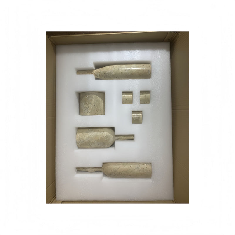 7 Pieces Luxury Natural Marble Living Room Accessories Set