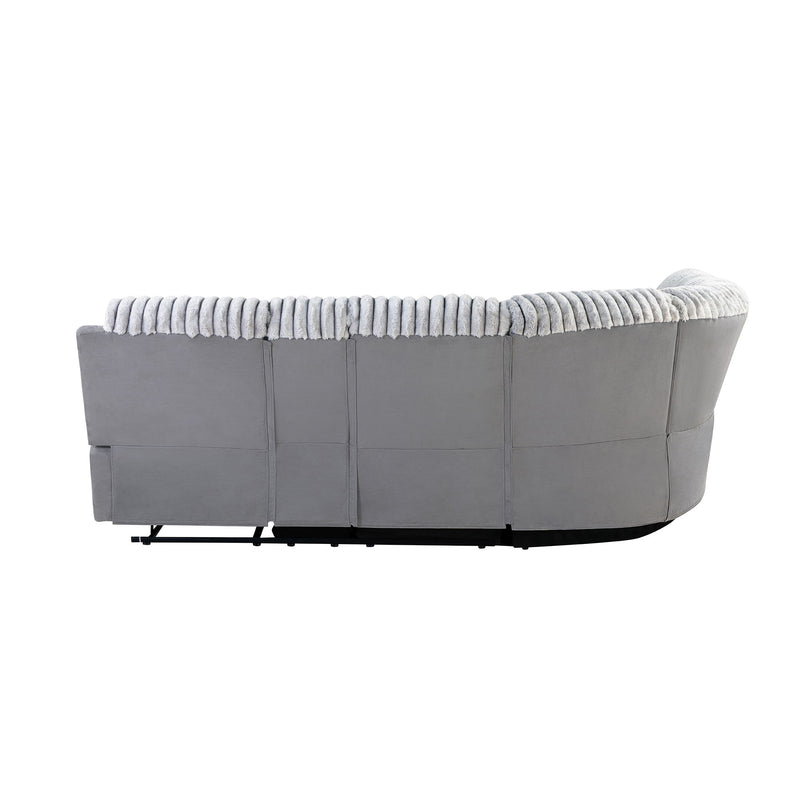 Bruni - Sectional Sofa With LED Lighting And Manual Recline - Gray