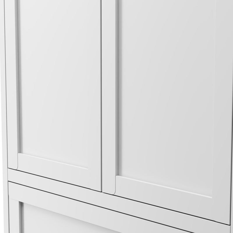 Pantry Cabinet With Adjustable Shelves Freestanding Kitchen Storage Organizer - White
