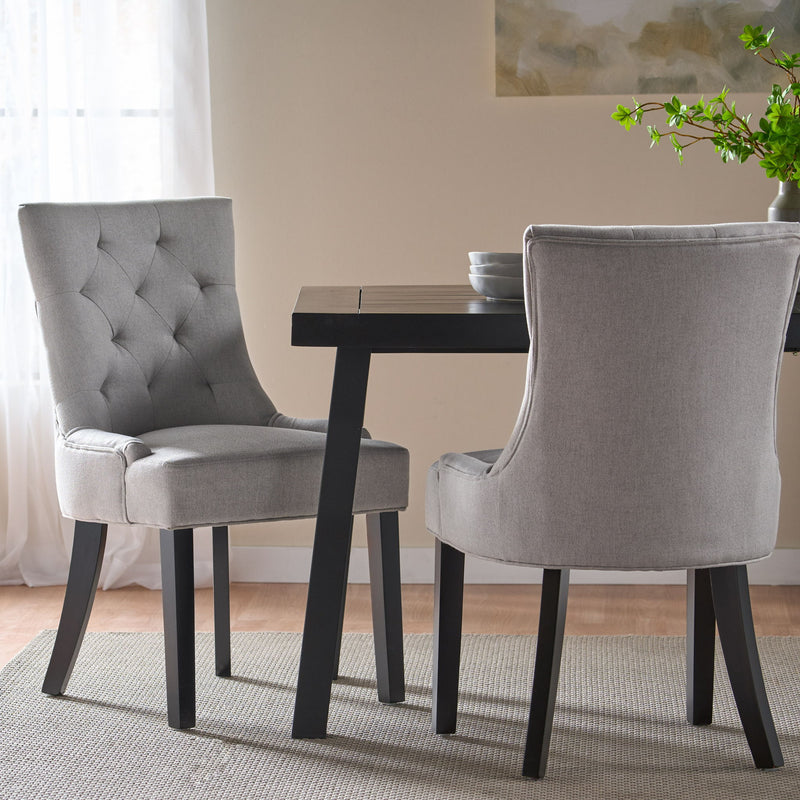 Contemporary Cheney Dining Chair Set With Tufted Design
