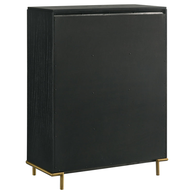 Anser - 5 Drawer Chest, Bedroom Storage Furniture - Black