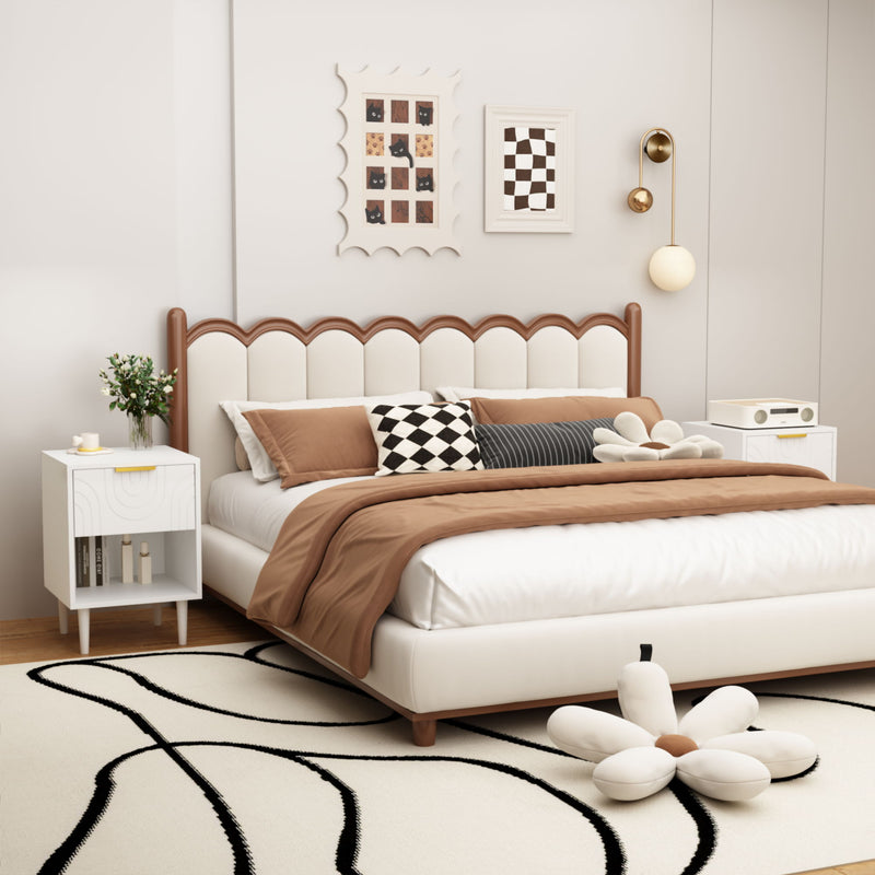 Nightstand With 1 Drawer And Open Shelf - White