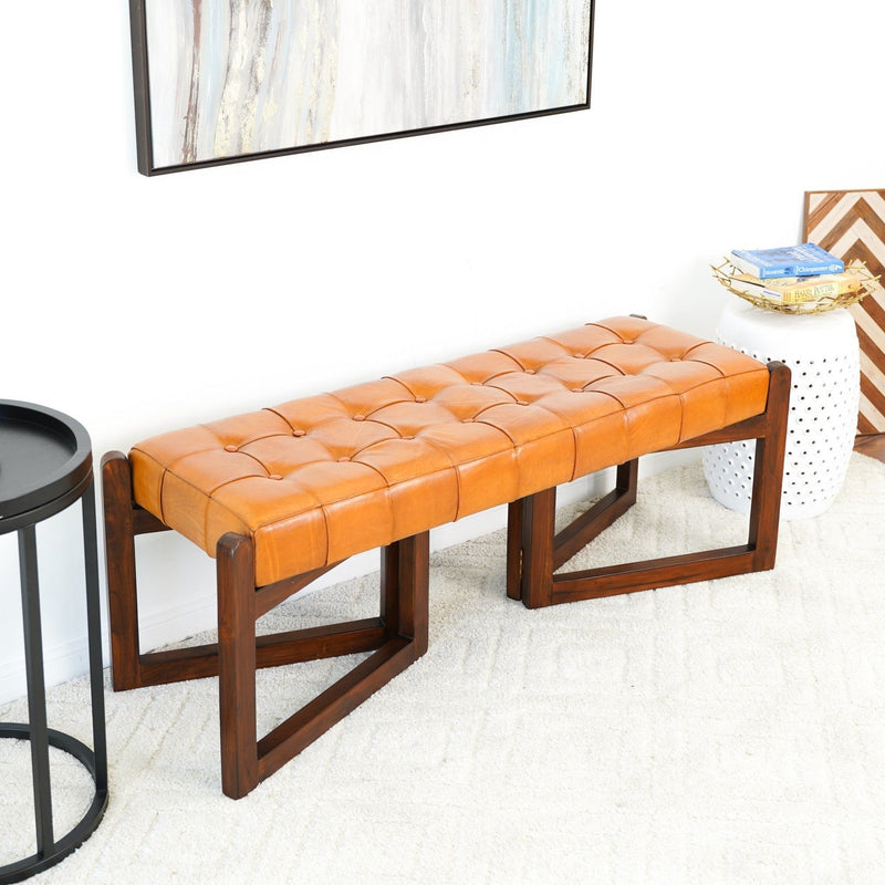 Riley - Bench - Brown / Rustic / Tan