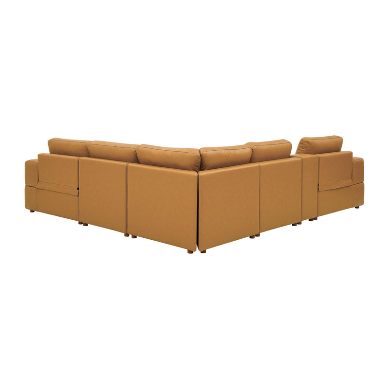 Upholstered Large Arms Sectional With Recliner Seats