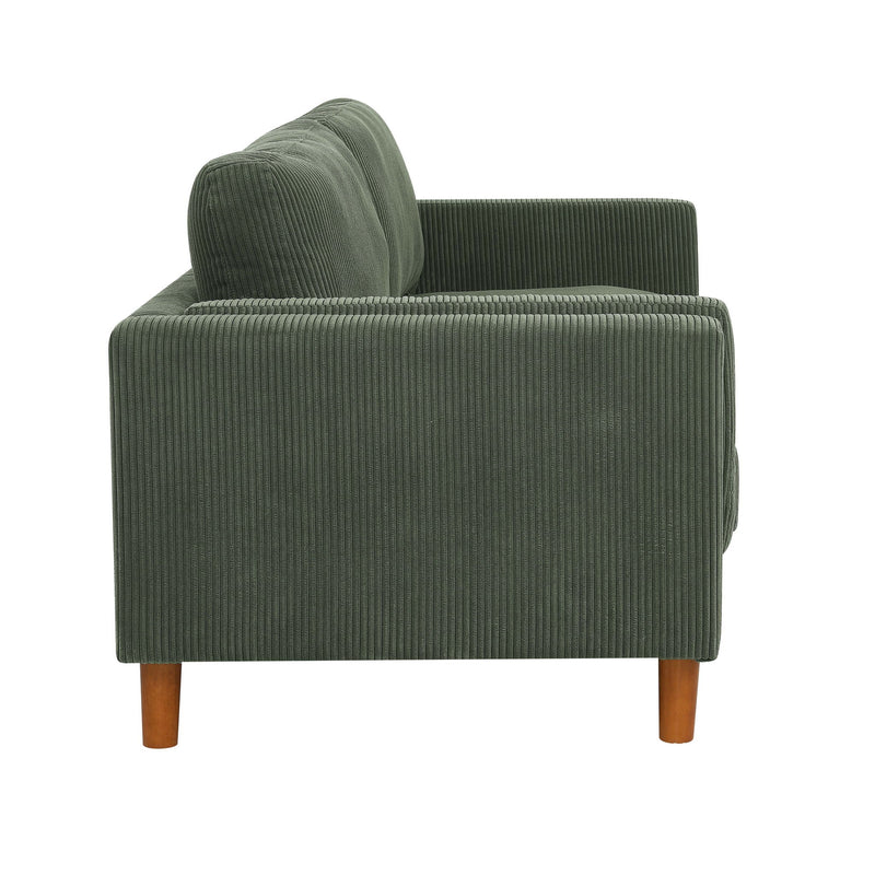 Upholstered Square Arm Sofa - Dark Green