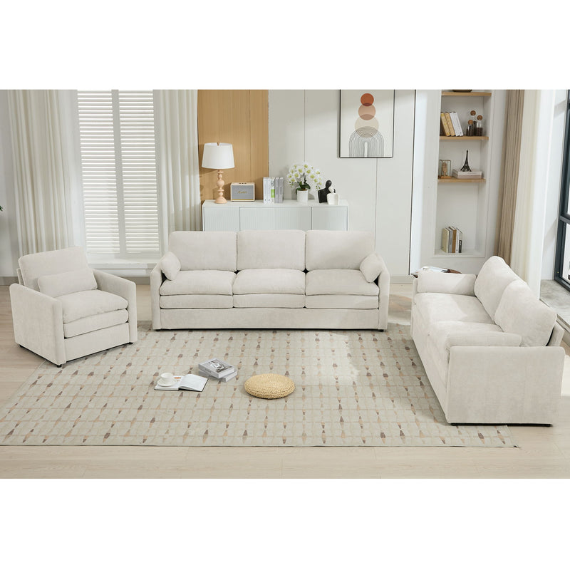 Cozy Upholstered Sofa Set For Living Room