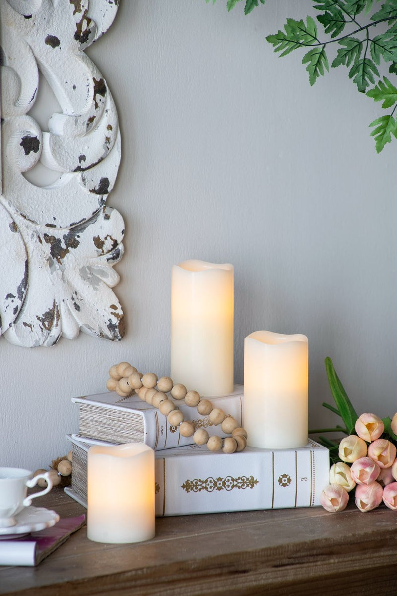 LED Candles With Remote Timer (Set of 3) - Ivory