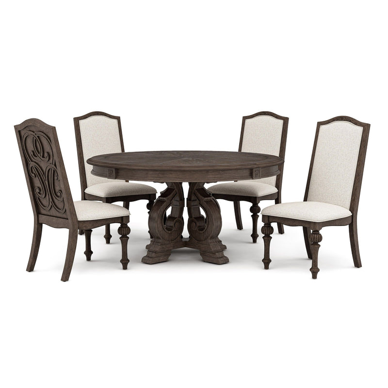 Elegant Dining Set Round Table And Side Chairs