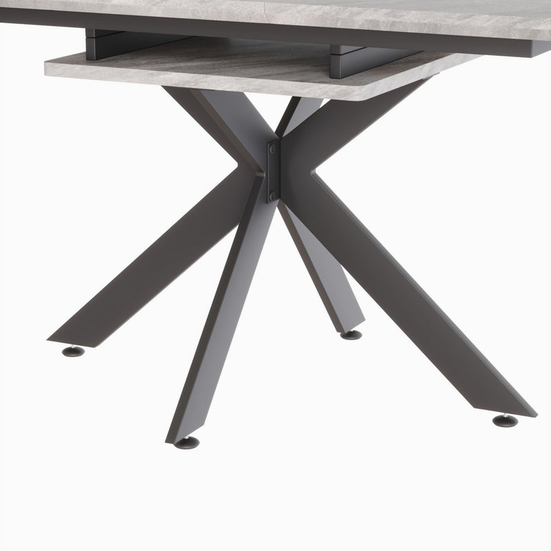 Modern Extendable Dining Table Set With Soft Padded Armless Chairs