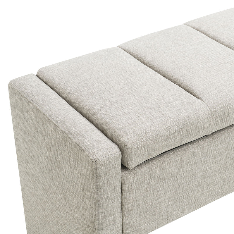Modern Upholstered Large Bed End Bench With Storage