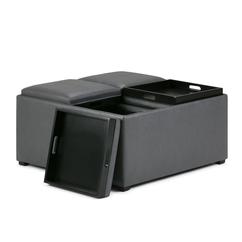 Avalon - Square Coffee Table, Storage Ottoman