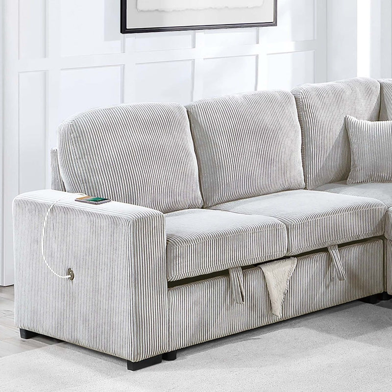 Modern Design Convertible Sectional Storage Bed With USB Port